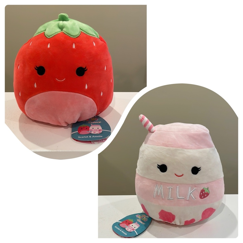 ⚡️ 8” Scarlet the Strawberry / Amelie Strawberry Milk FLIPAMALLOW Squishmallow